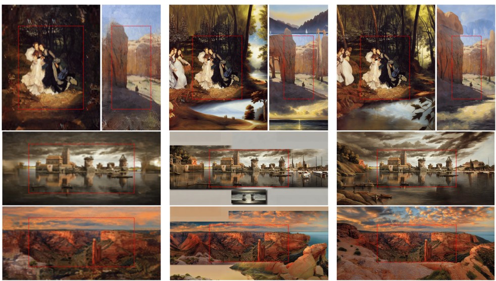Progressive Artwork Outpainting via Latent Diffusion Models
